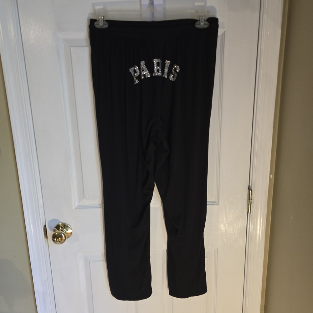 Paris Hilton Track Pants Sweatpants Y2K Black Women's Size Large